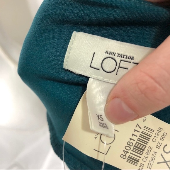 Loft Teal One Shoulder Top NWT XS - Picture 5 of 7